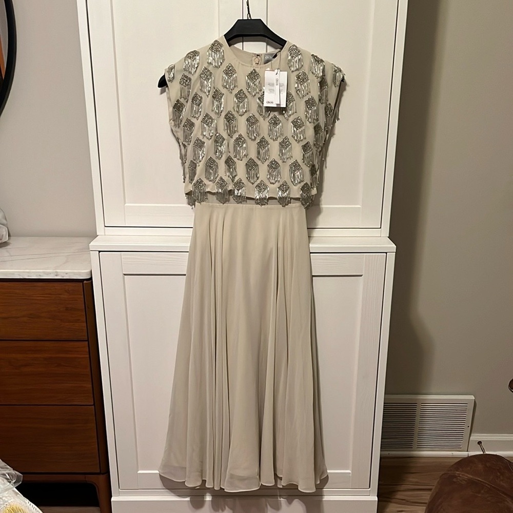 ASOS Cream Beaded Dress